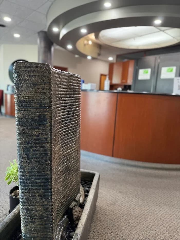Calming fountain in the office space