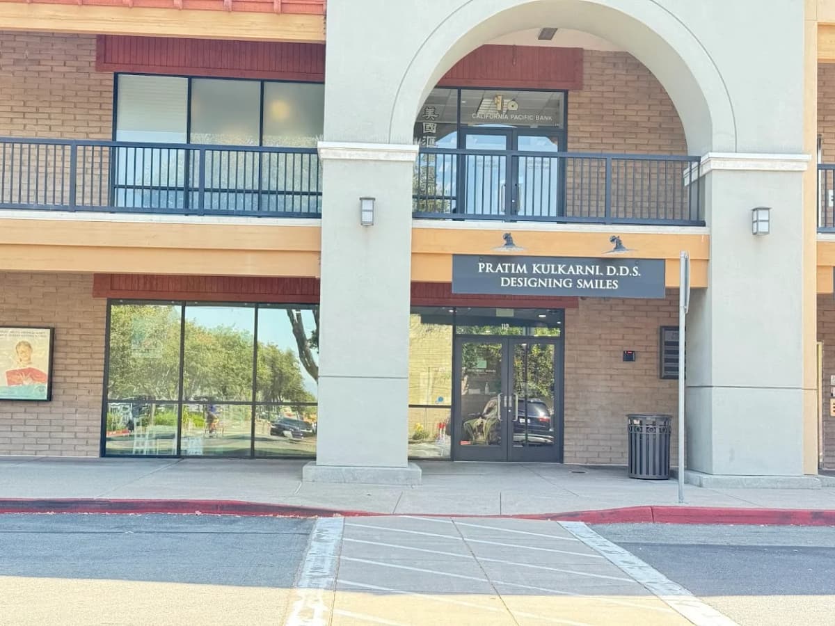 Office entrance with ground-floor access at Designing Smiles