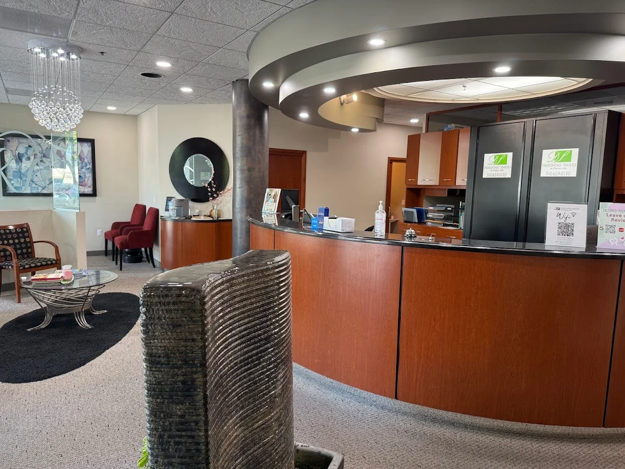 Welcoming reception area at Designing Smiles